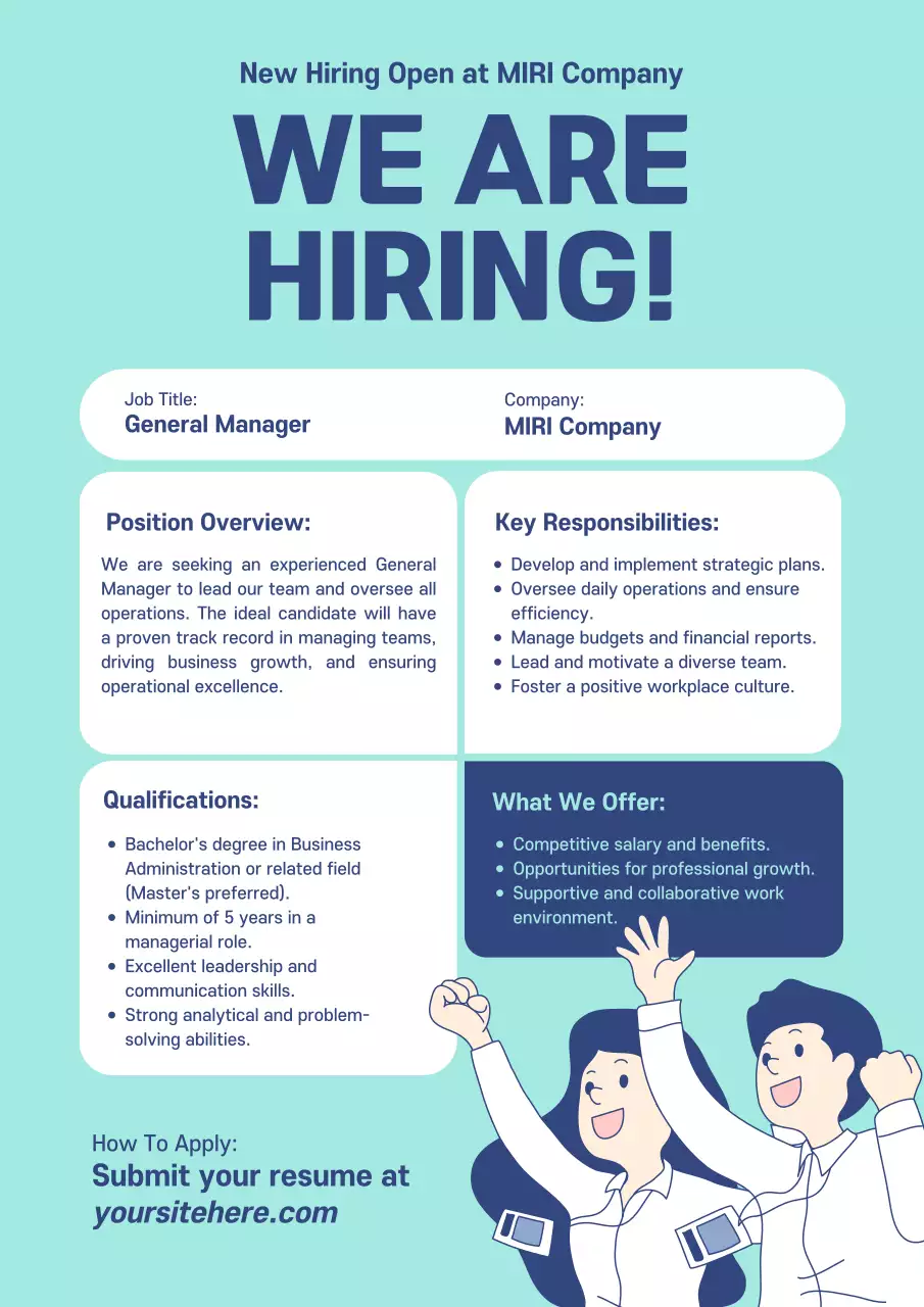 Teal Modern Job Posting Poster