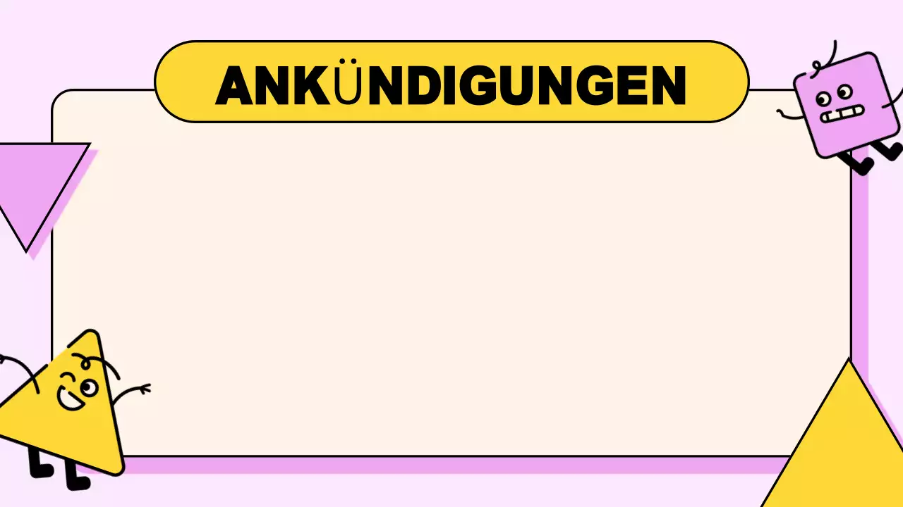 Rosa Gelb Verspielte Klasse Agenda Präsentation