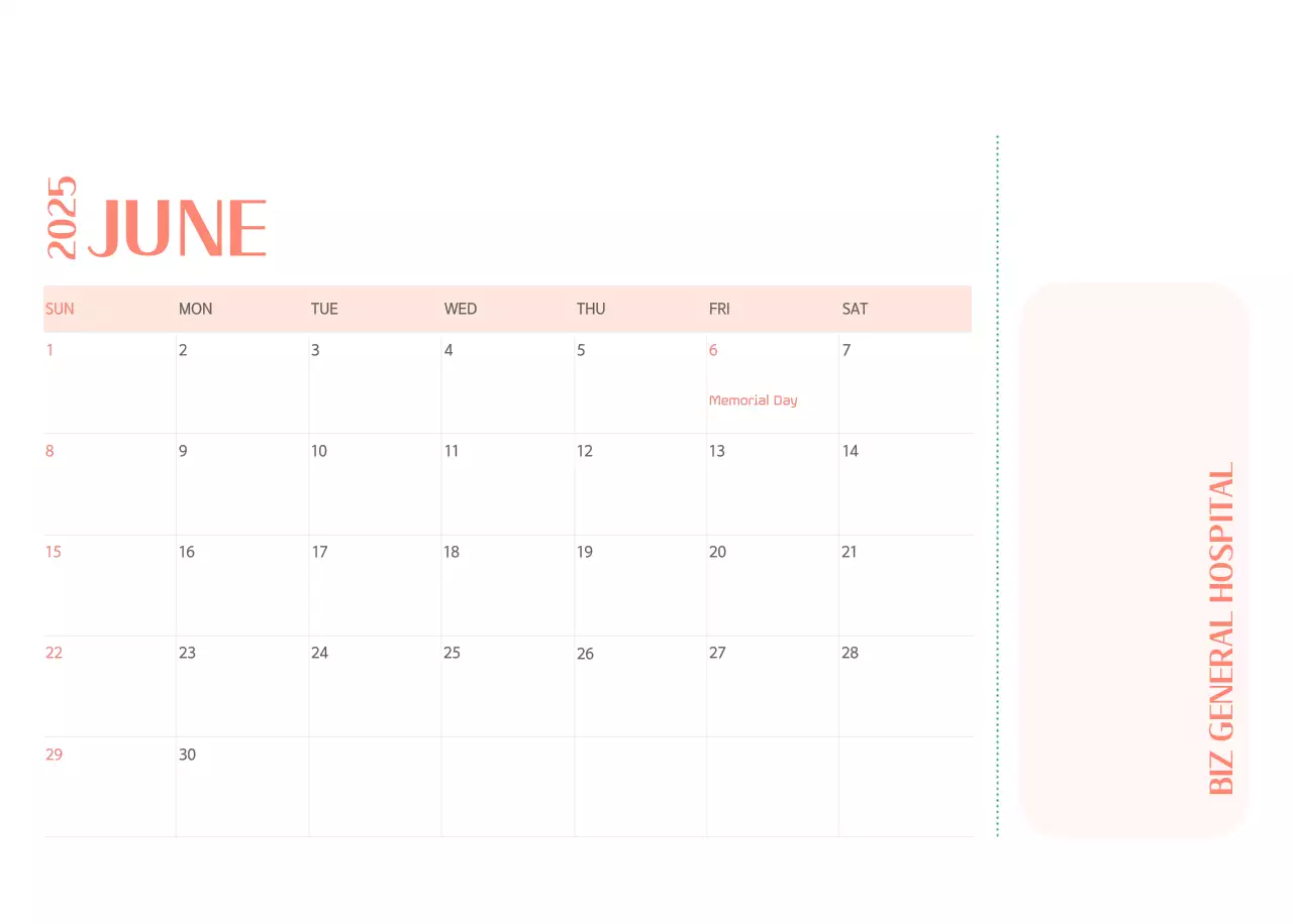 Kalender rumah sakit dalam bingkai foto hijau