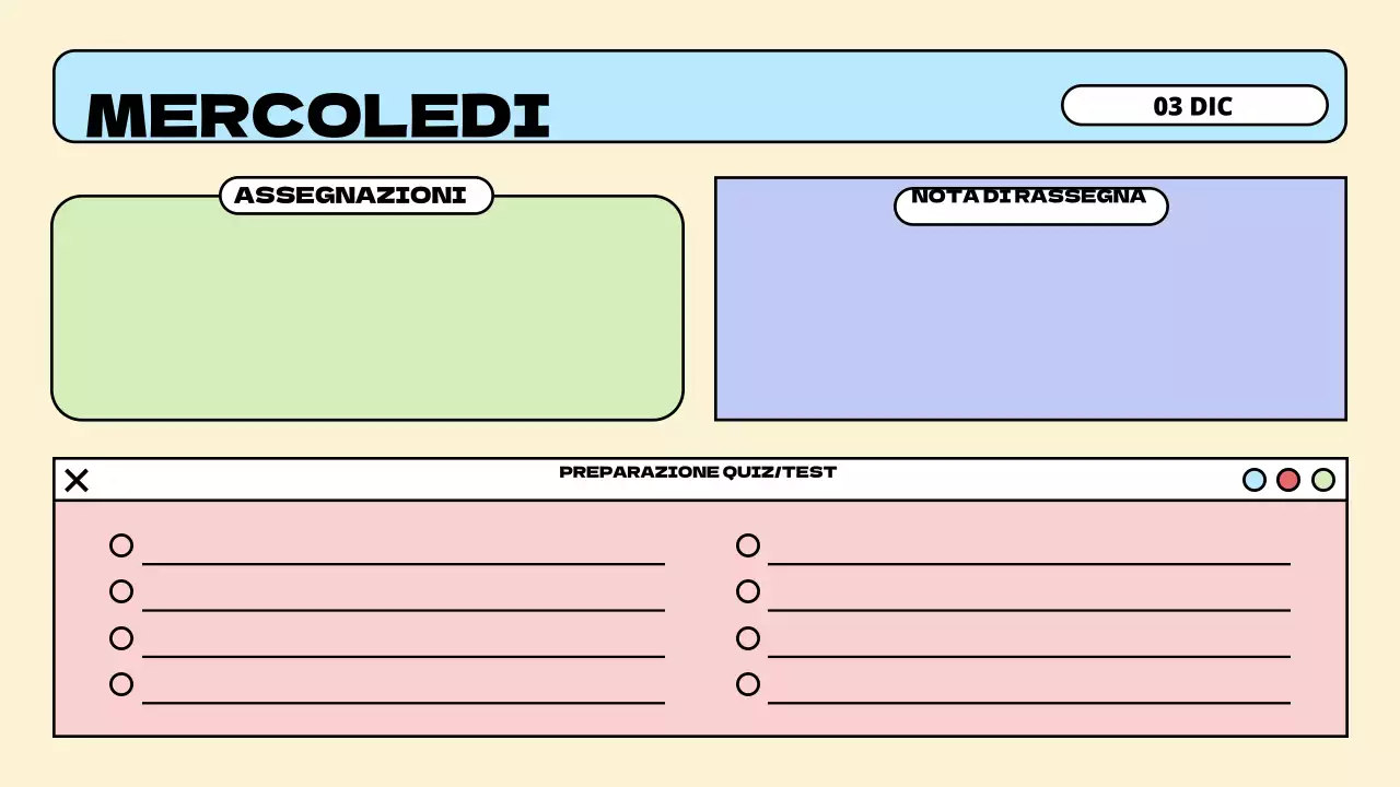 Presentazione dell'agenda di classe in pastello minimalista
