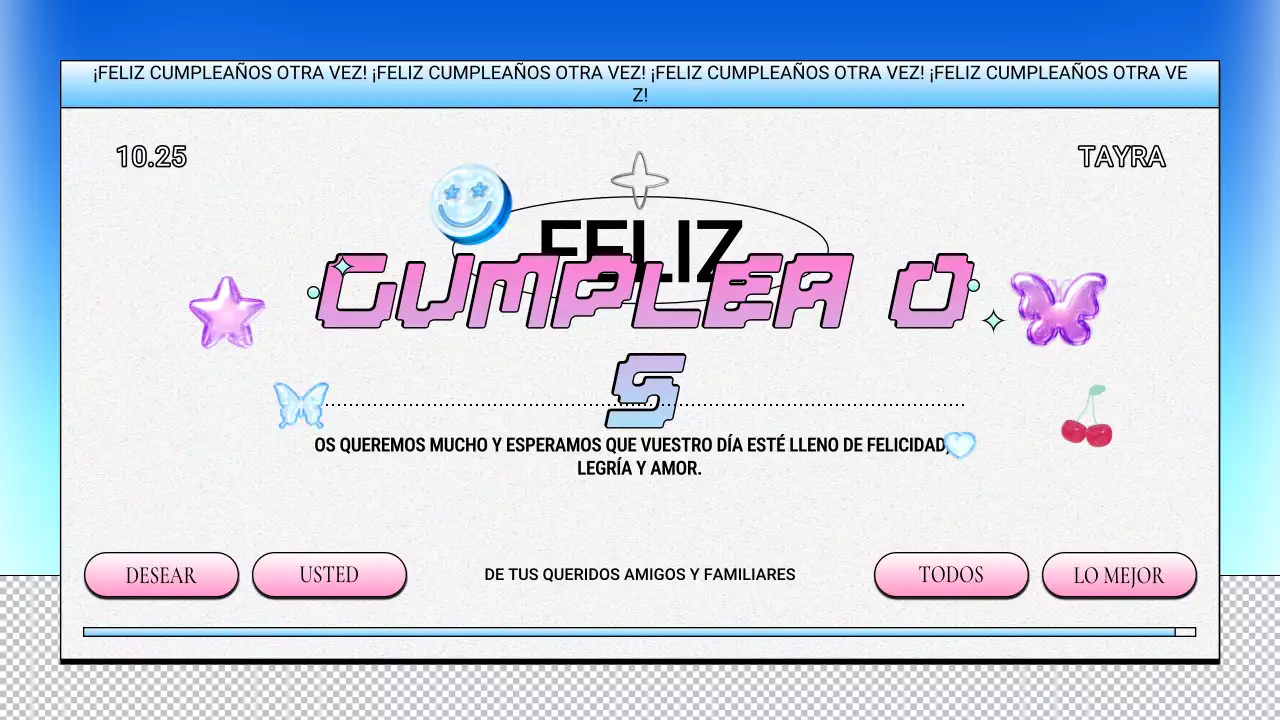 diseño de cumpleaños retro morado