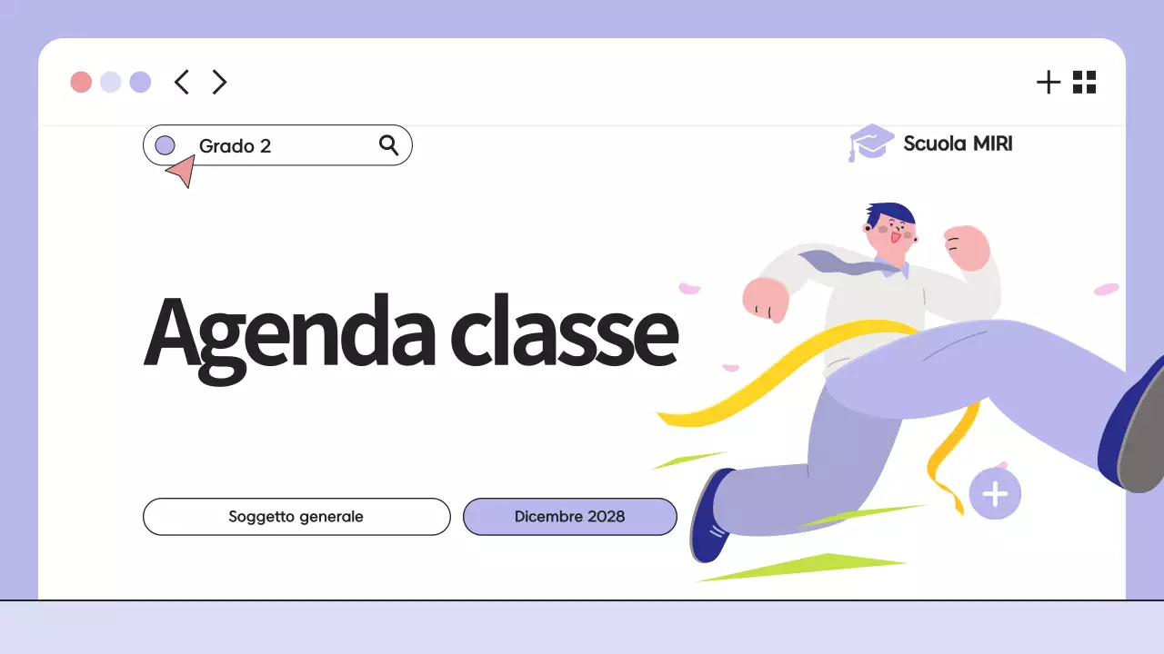 Illustrazione viola Presentazione dell'agenda di classe