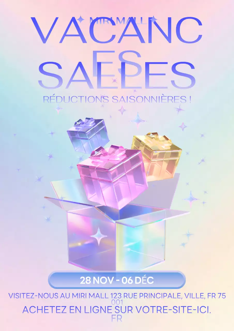 Publicité moderne et colorée pour les fêtes de fin d'année