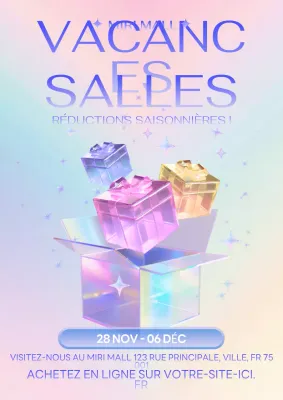 Publicité moderne et colorée pour les fêtes de fin d'année