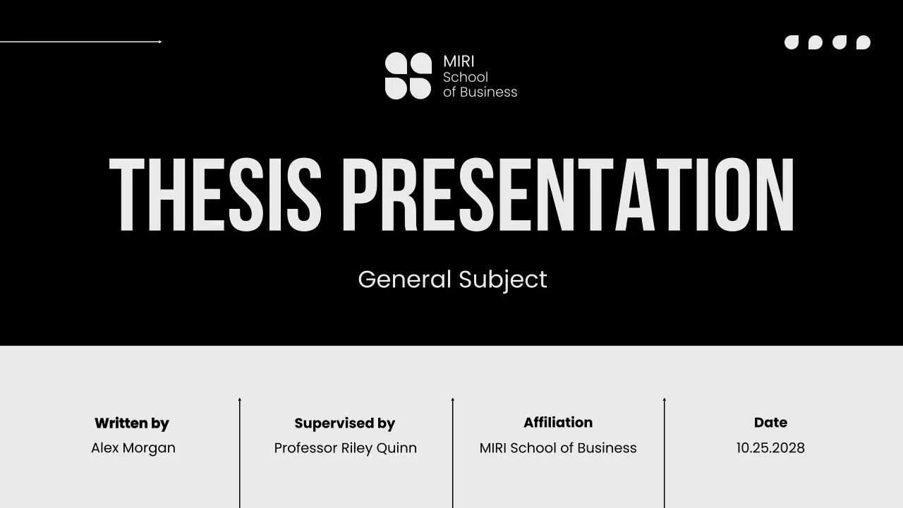 Black Minimal Thesis Docs Presentation