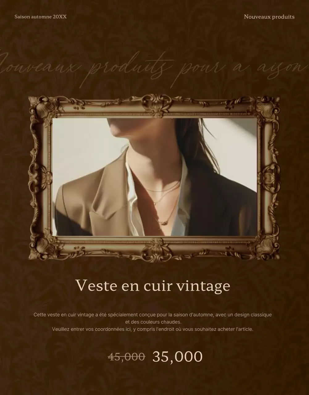 Promouvoir la vente d'articles de mode bruns et vintage