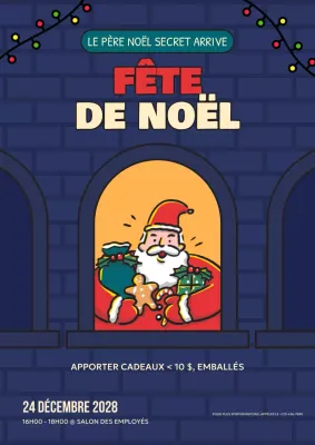 invitation de Noël rétro bleue