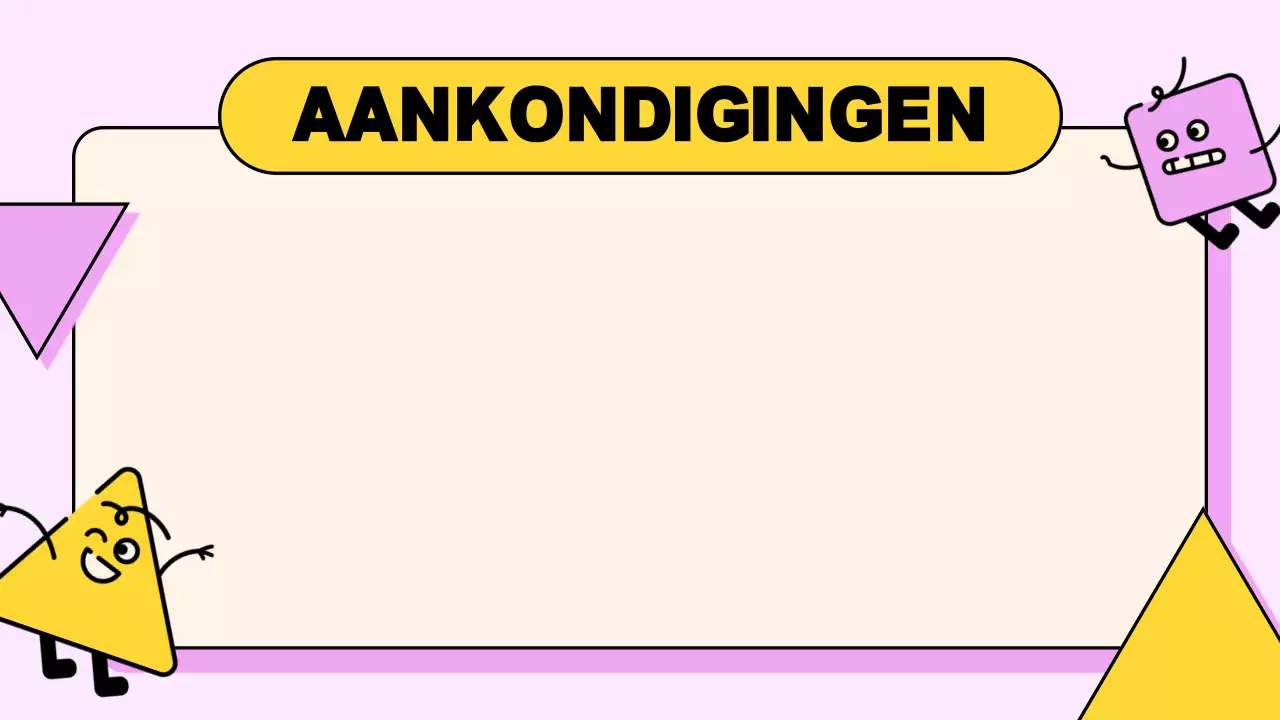 Roze Geel Speelse Klas Agenda Presentatie