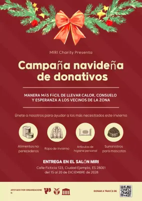Anuncio de la campaña navideña de donaciones Red Festive