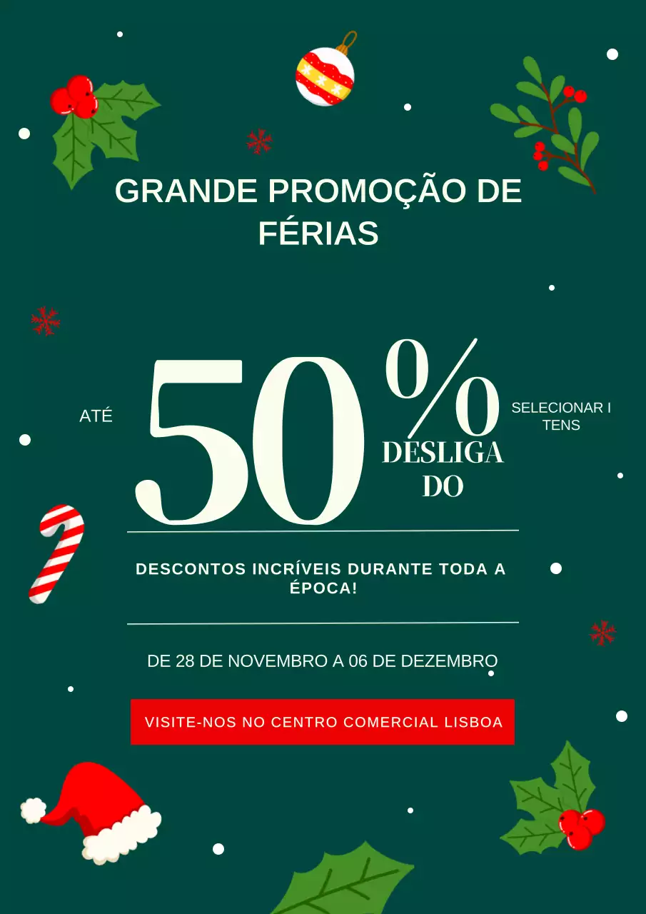promoção de vendas festivas verdes