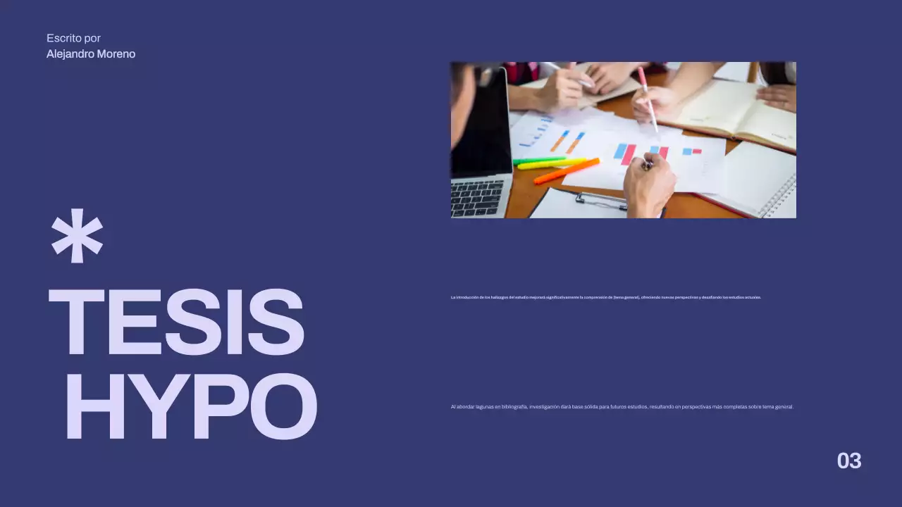 presentación de tesis minimalista púrpura