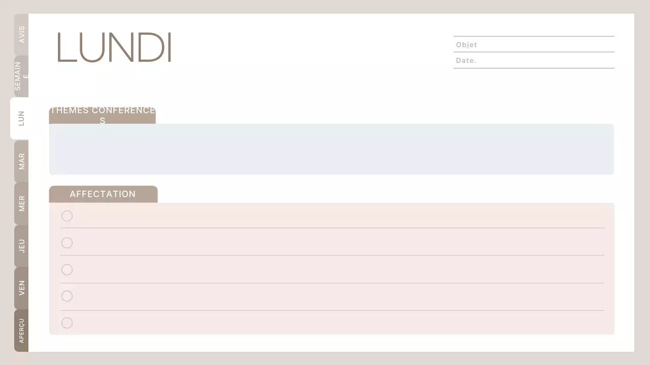 agenda de classe minimaliste beige calendrier