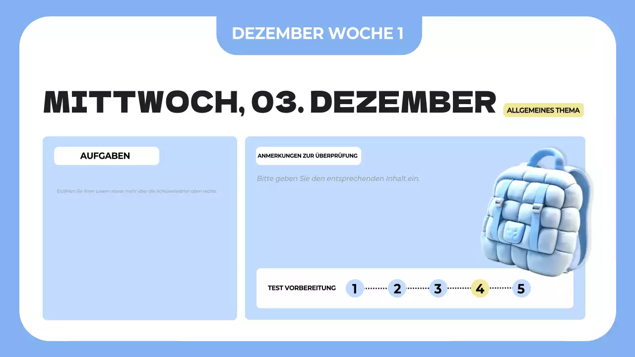 blauer einfacher Klassen-Agenda-Planer