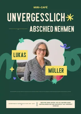 Grünes modernes Abschiedseinladung Web Poster