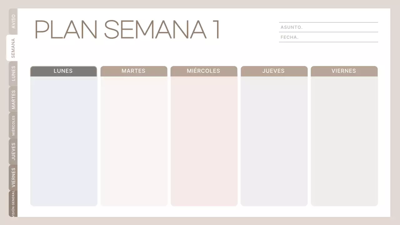 planificador de clases minimalista beige horario