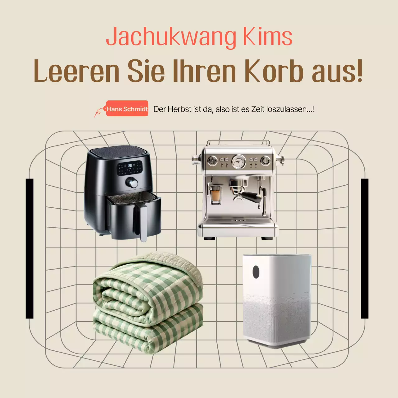 Beige Einfache Einkaufsanzeige