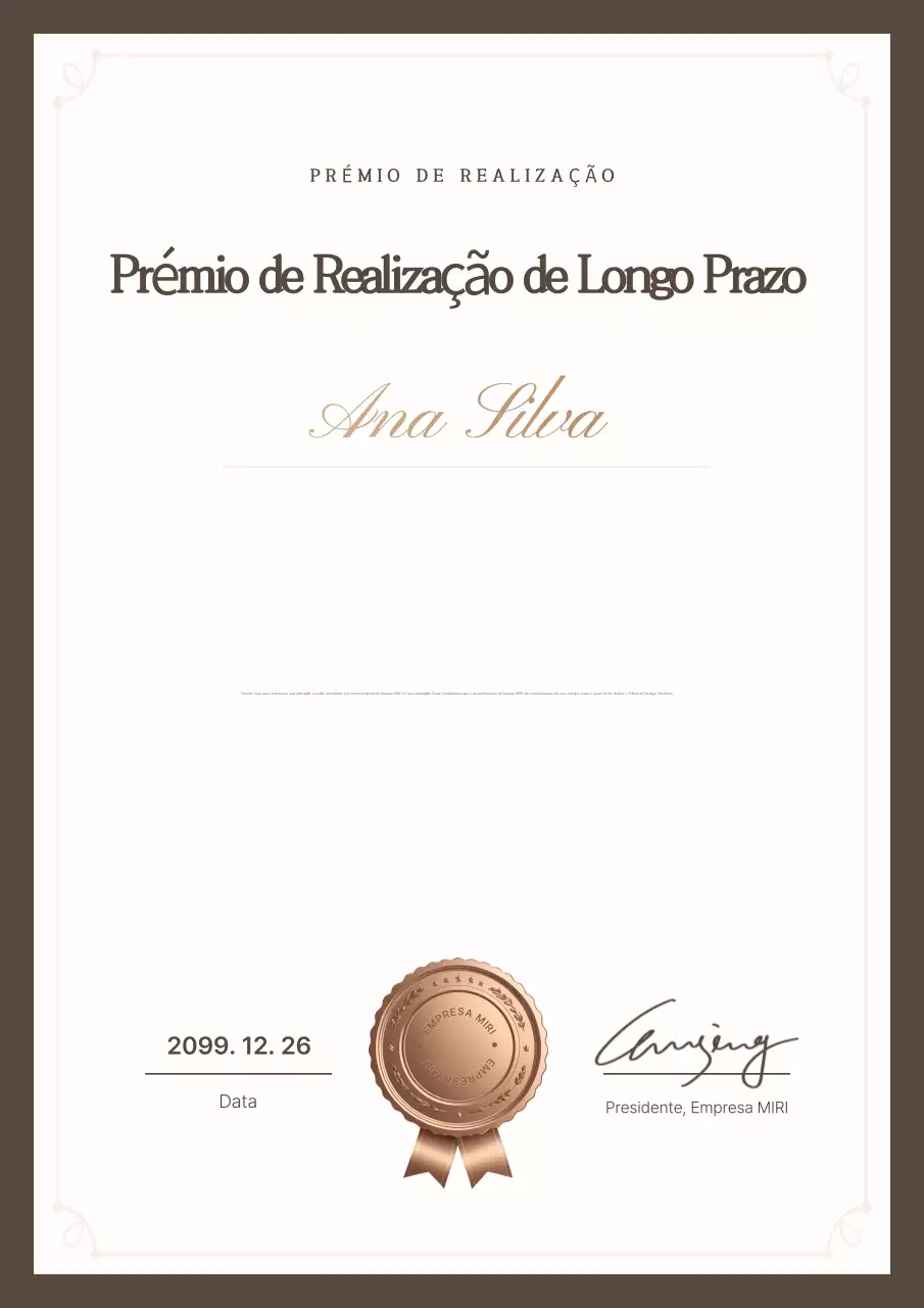 Distintivo de mérito clássico castanho
