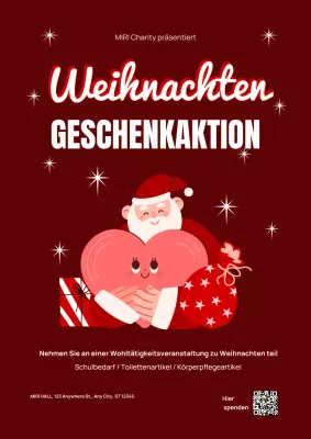 ILLUSTRATIVE WEIHNACHTSGESCHENK ANTRIEB FEIERTAG WEB-POSTER WOHLTÄTIGKEITSVERANSTALTUNG