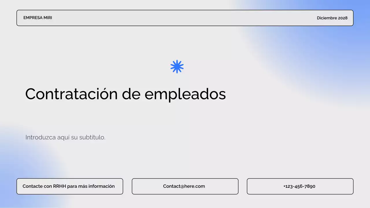 presentación de empresa moderna azul