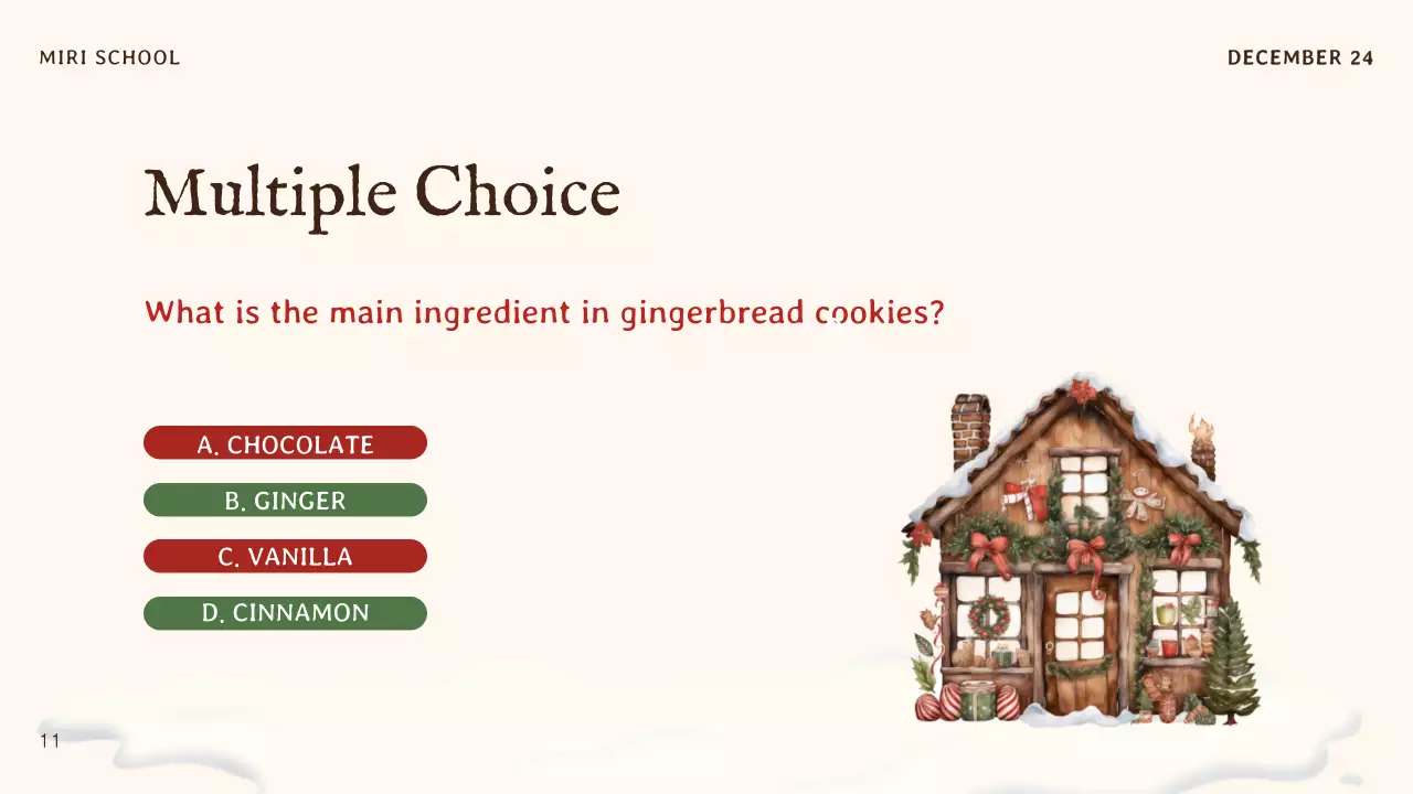 Beige Traditional Christmas Quiz Guide Presentation