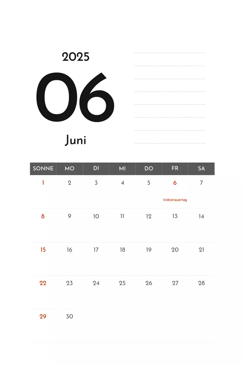 Grauer einfacher Unternehmenskalender