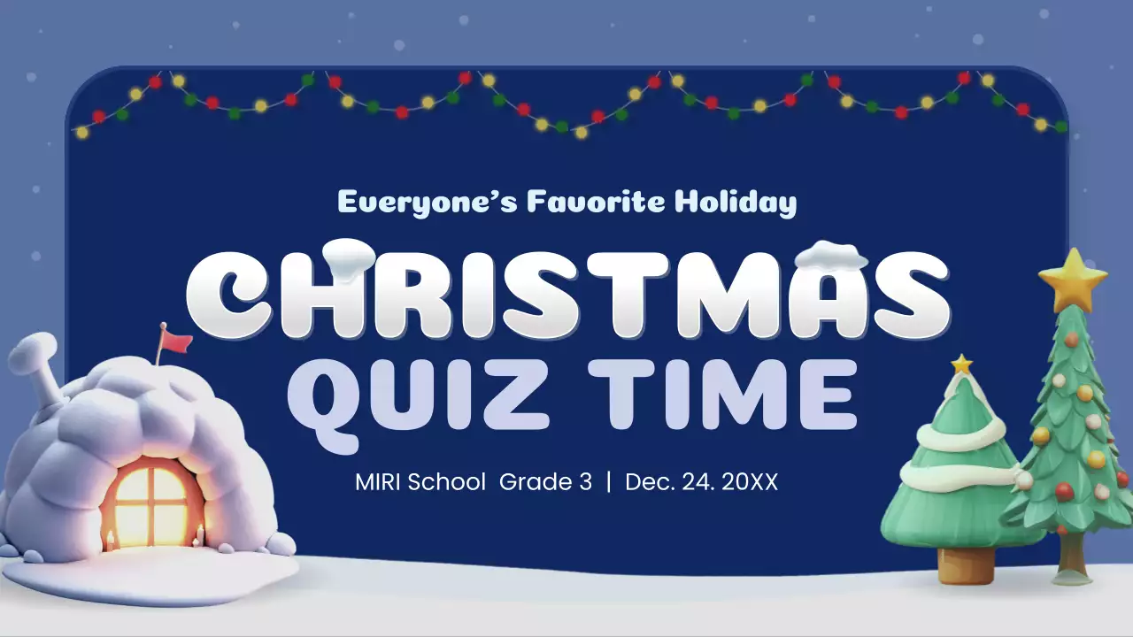 Blue Festive Christmas Quiz Guide Presentation