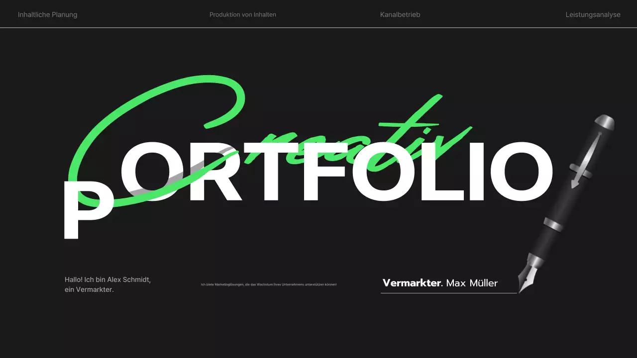 grünes modernes Marketing-Portfolio