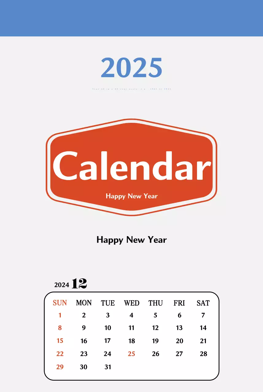 Kalender memori berkonsep retro berwarna merah