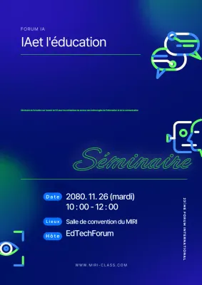 Promouvoir les séminaires modernes en bleu