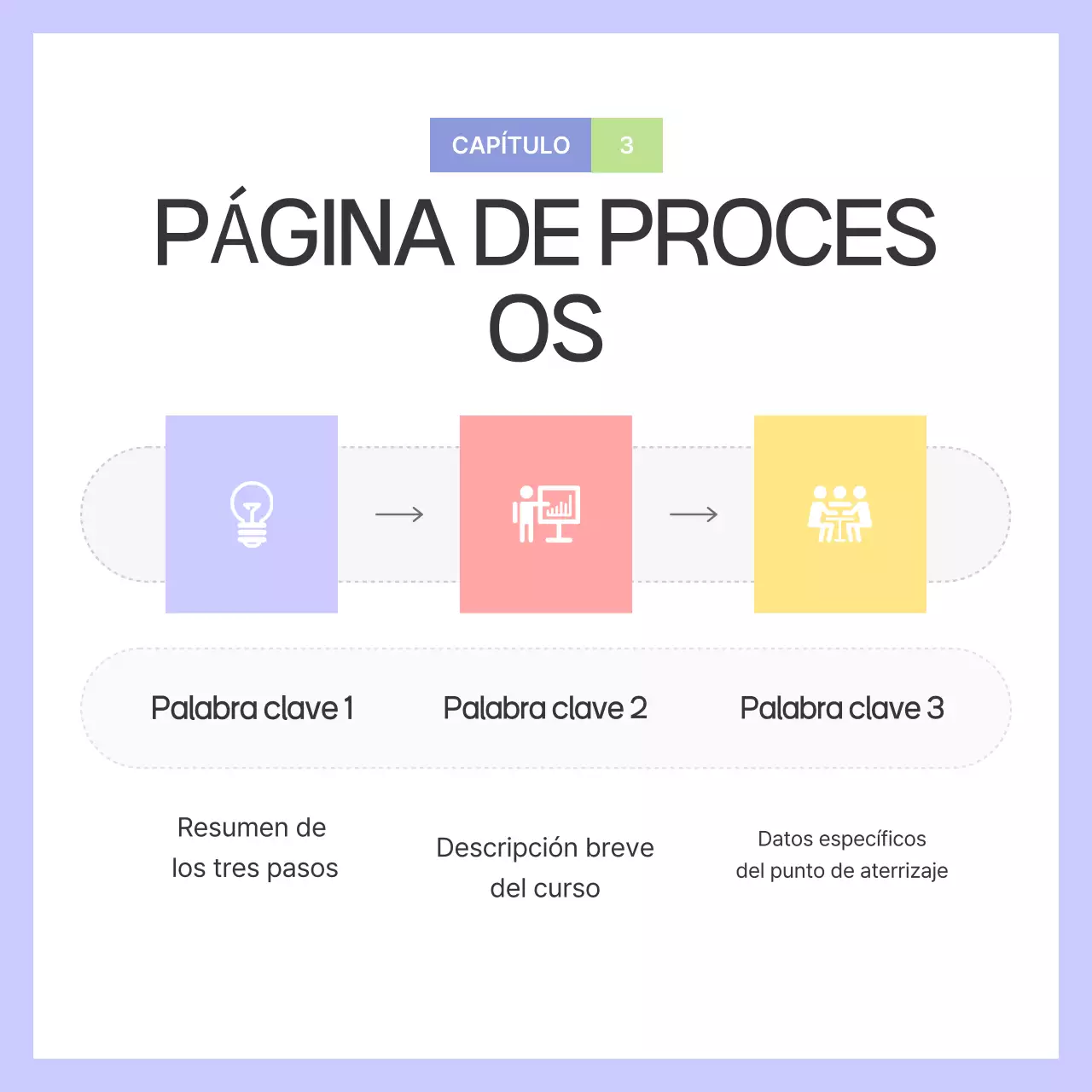 Una guía con formas sencillas en morado y gris