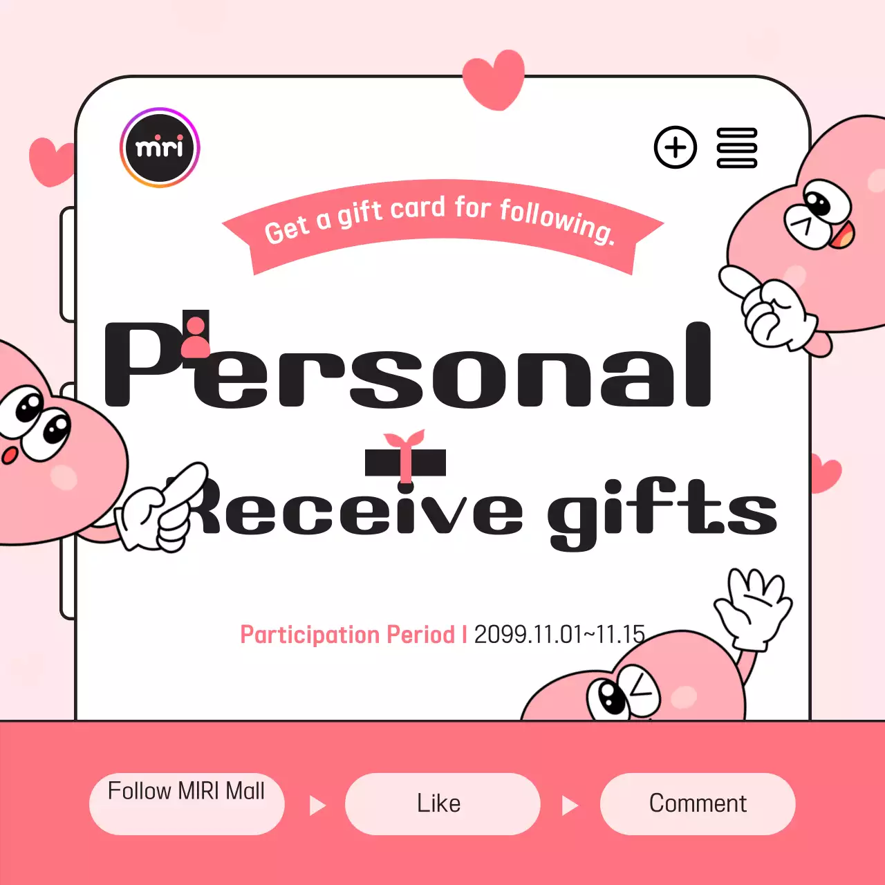 Promosi Hadiah Trendi Warna Pink Postingan Media Sosial