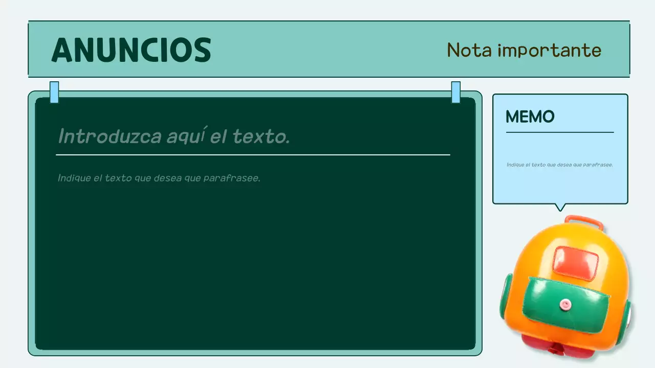 agenda pop class naranja y verde azulado