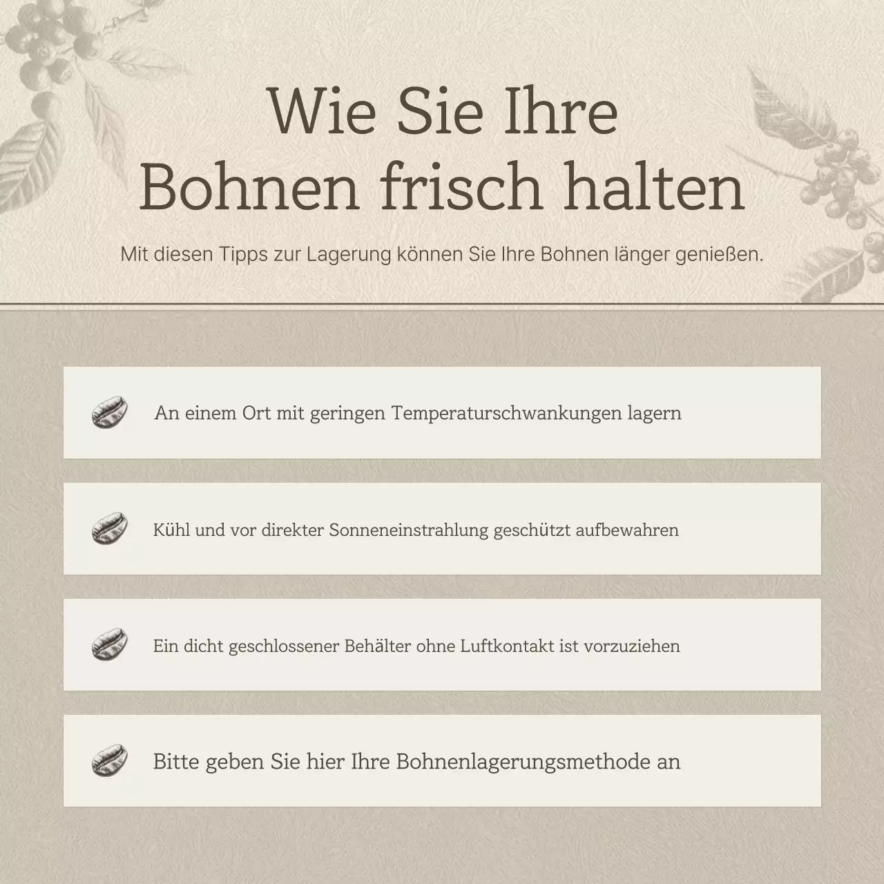 Werbung für ein Vintage-Café in Beige und Braun