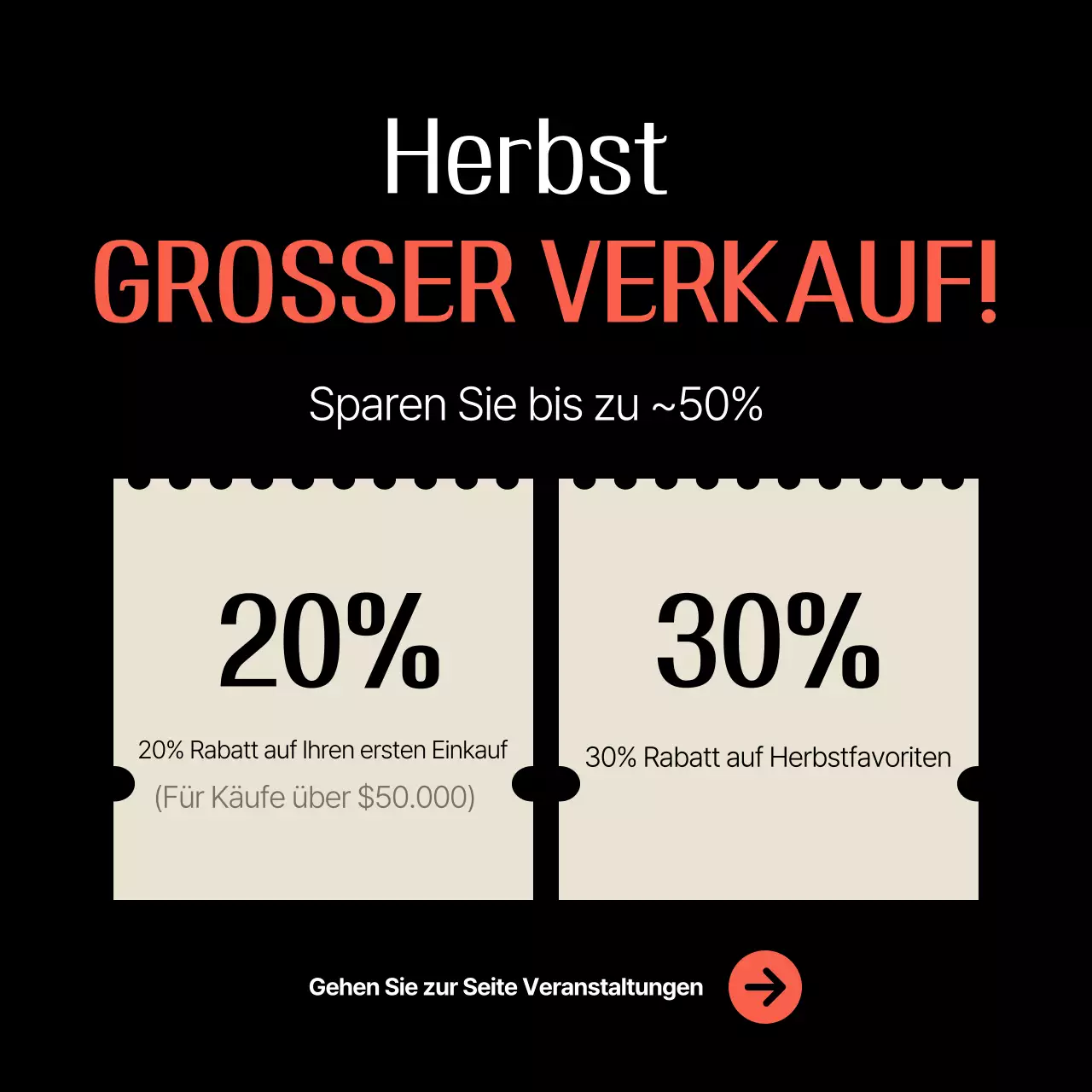 Beige Einfache Einkaufsanzeige