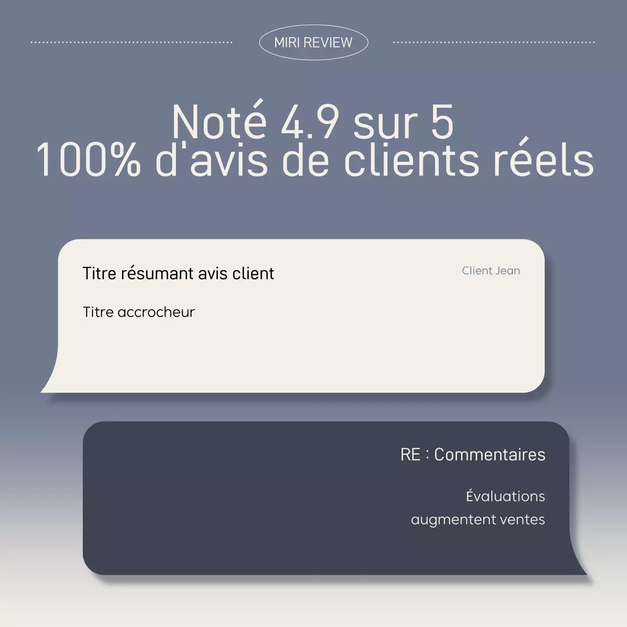 Annonce de révision simple en bleu marine et beige