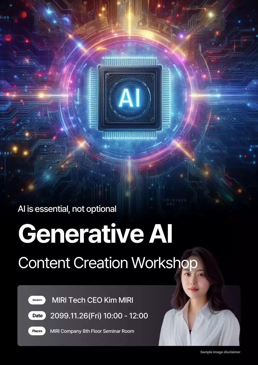 Poster Promosi Lokakarya Cyber ​​AI Biru