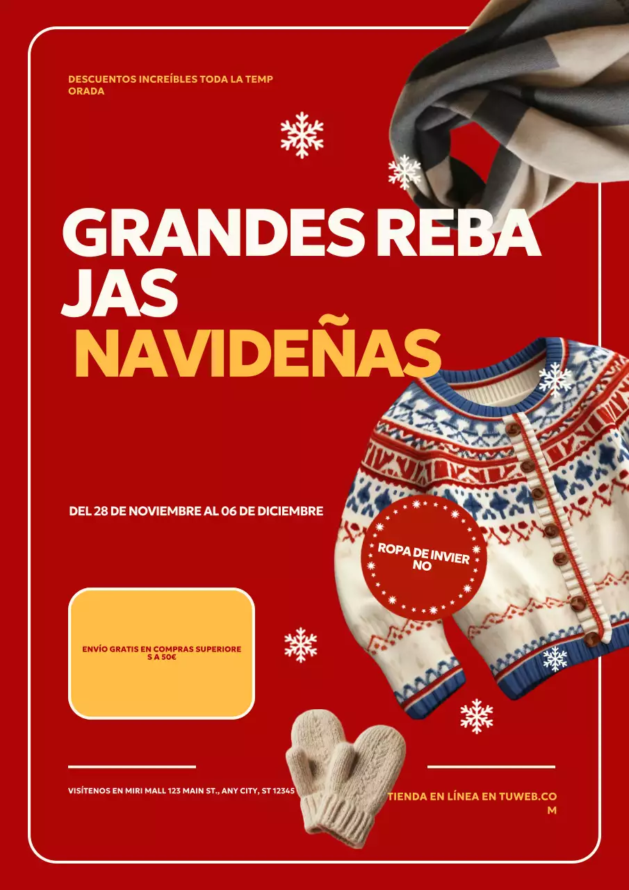 Red Bold Holiday Promotion Web Poster