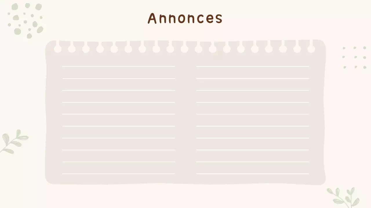 Présentation de l'agenda de la classe Pastel