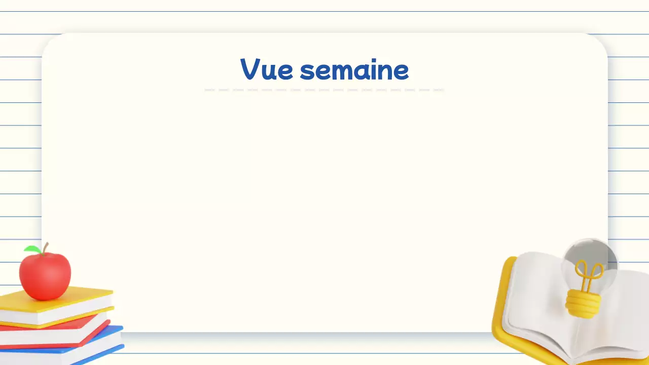 présentation simple beige 3d de l'agenda d'une classe d'éducation