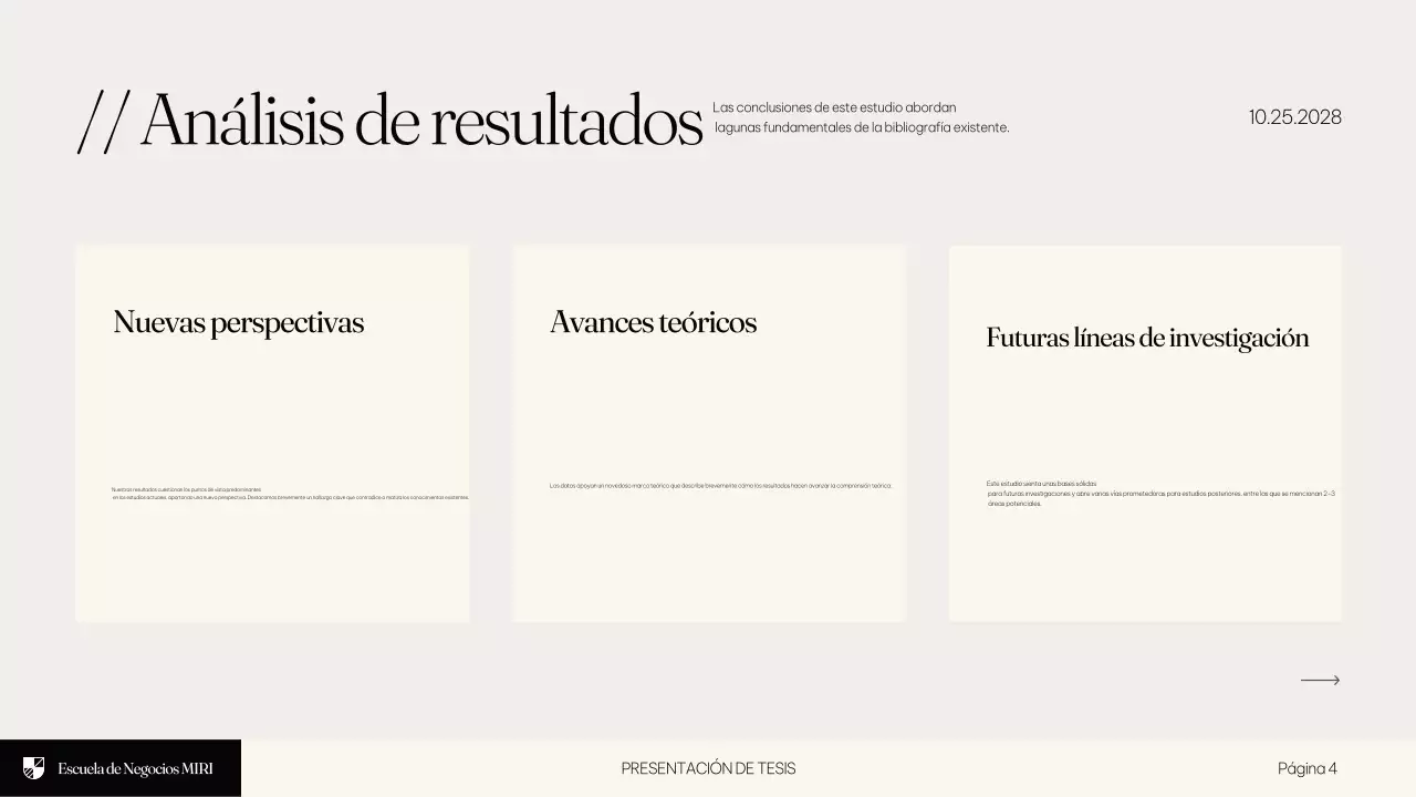 Presentación de la Tesis Educativa Moderna Beige