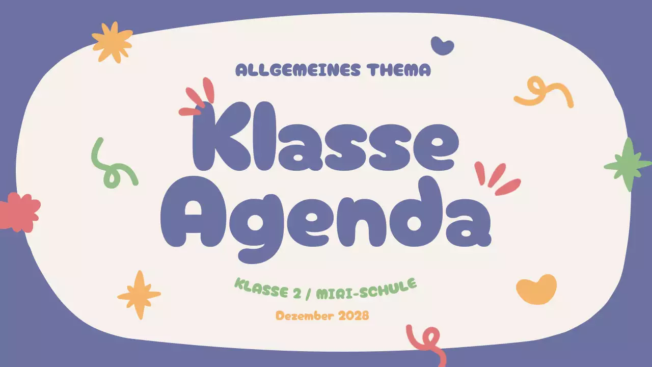 Blau Beige Grün Rot Verspielte Klasse Agenda
