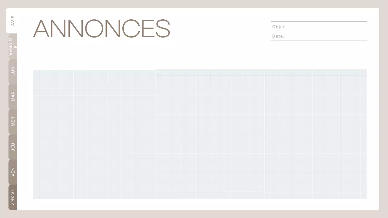 agenda de classe minimaliste beige calendrier