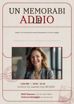 Invito semplice per una festa d'addio memorabile in beige