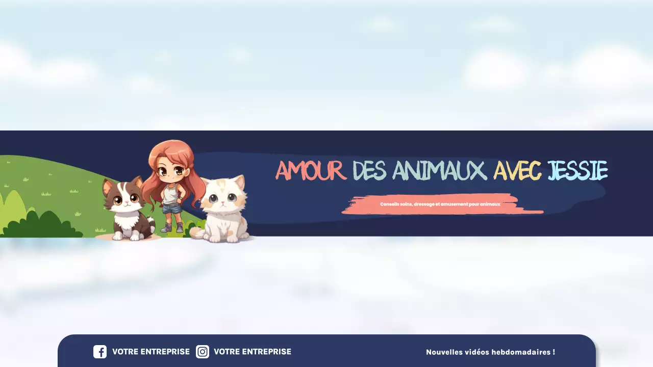 chaîne de soins pour animaux de compagnie en dessins animés bleus
