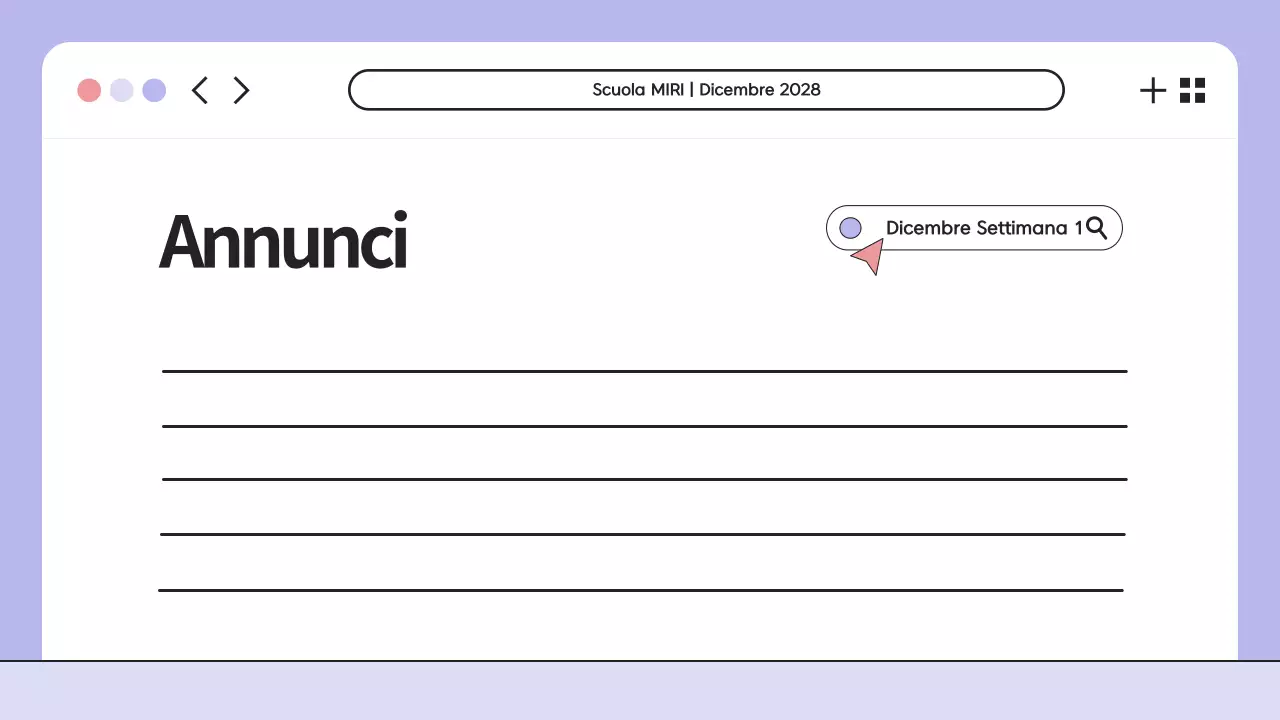 Illustrazione viola Presentazione dell'agenda di classe