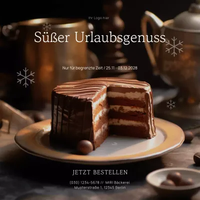 WARME UND ELEGANTE WEIHNACHTSBÄCKEREI ANZEIGENPOST