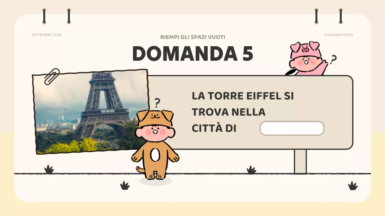 materiale per quiz di animazione rosa