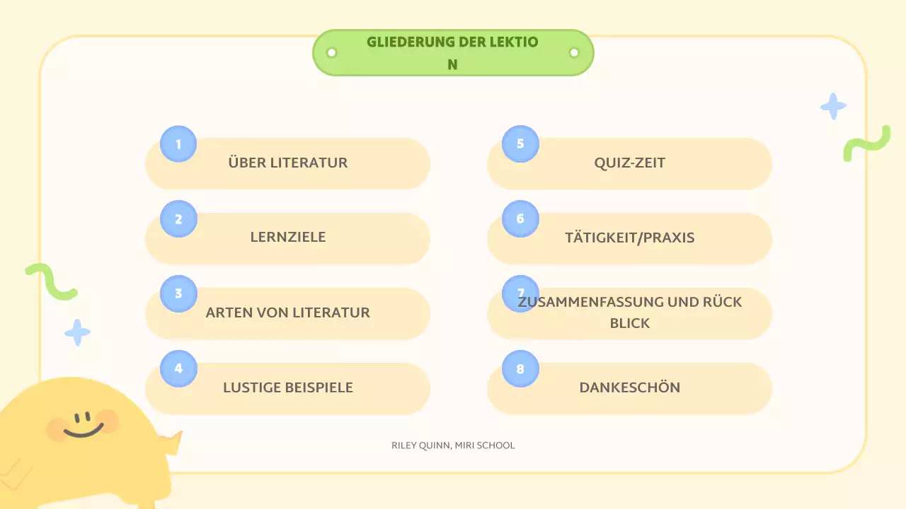 gelbe abstrakte Literaturklasse