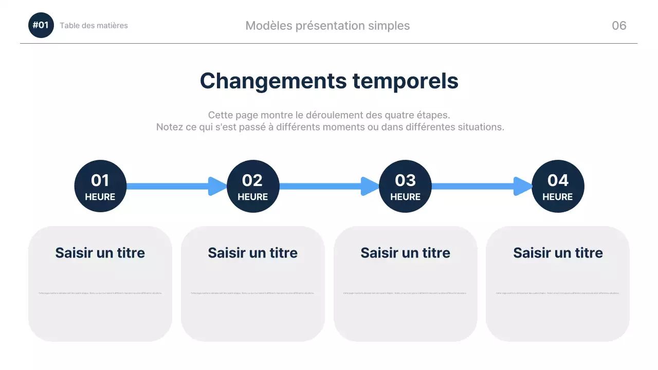 Présentation moderne bleu marine Description