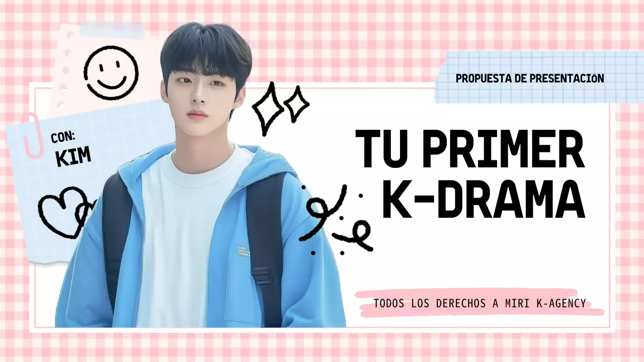 Pastel Pink and Blue Doodle K-Drama Presentación